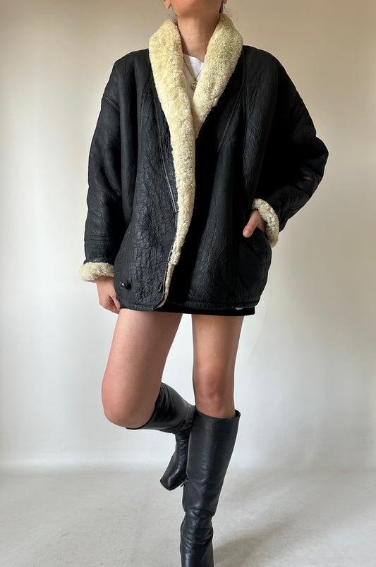 Dreamy black petite Shearling