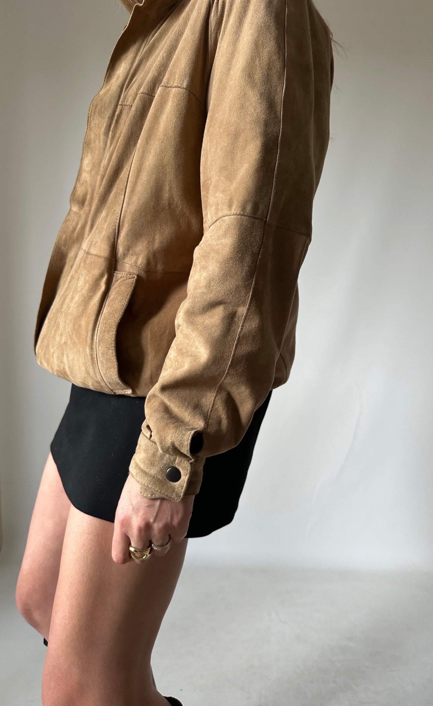 Spring suede bomber