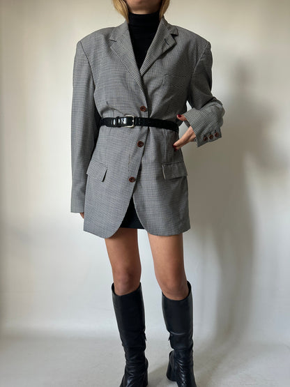 Prince of Wales wool blazer dress