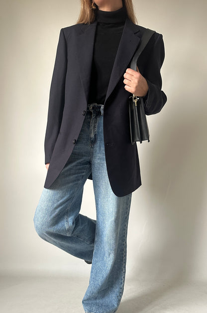 Elegant navy pure wool blazer