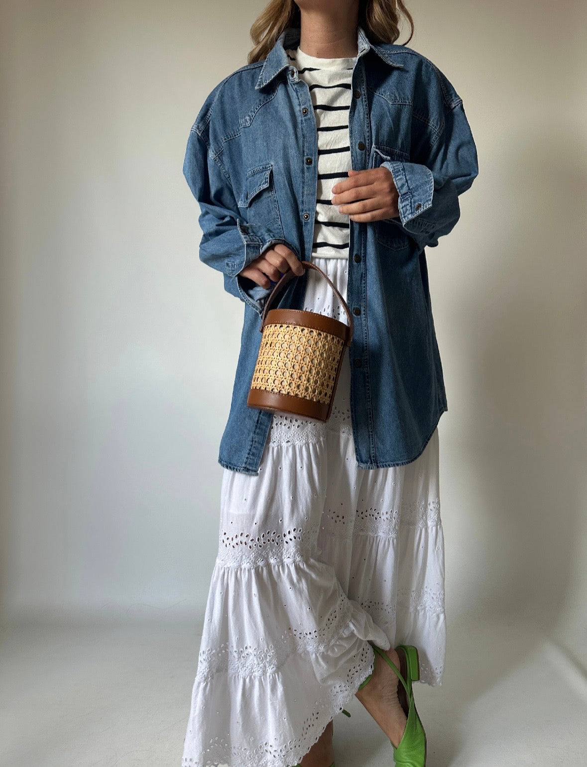 WAMPUM oversize denim shirt