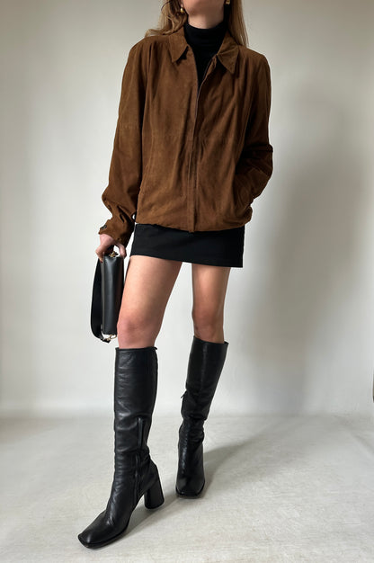 Dreamy suede brown bomber