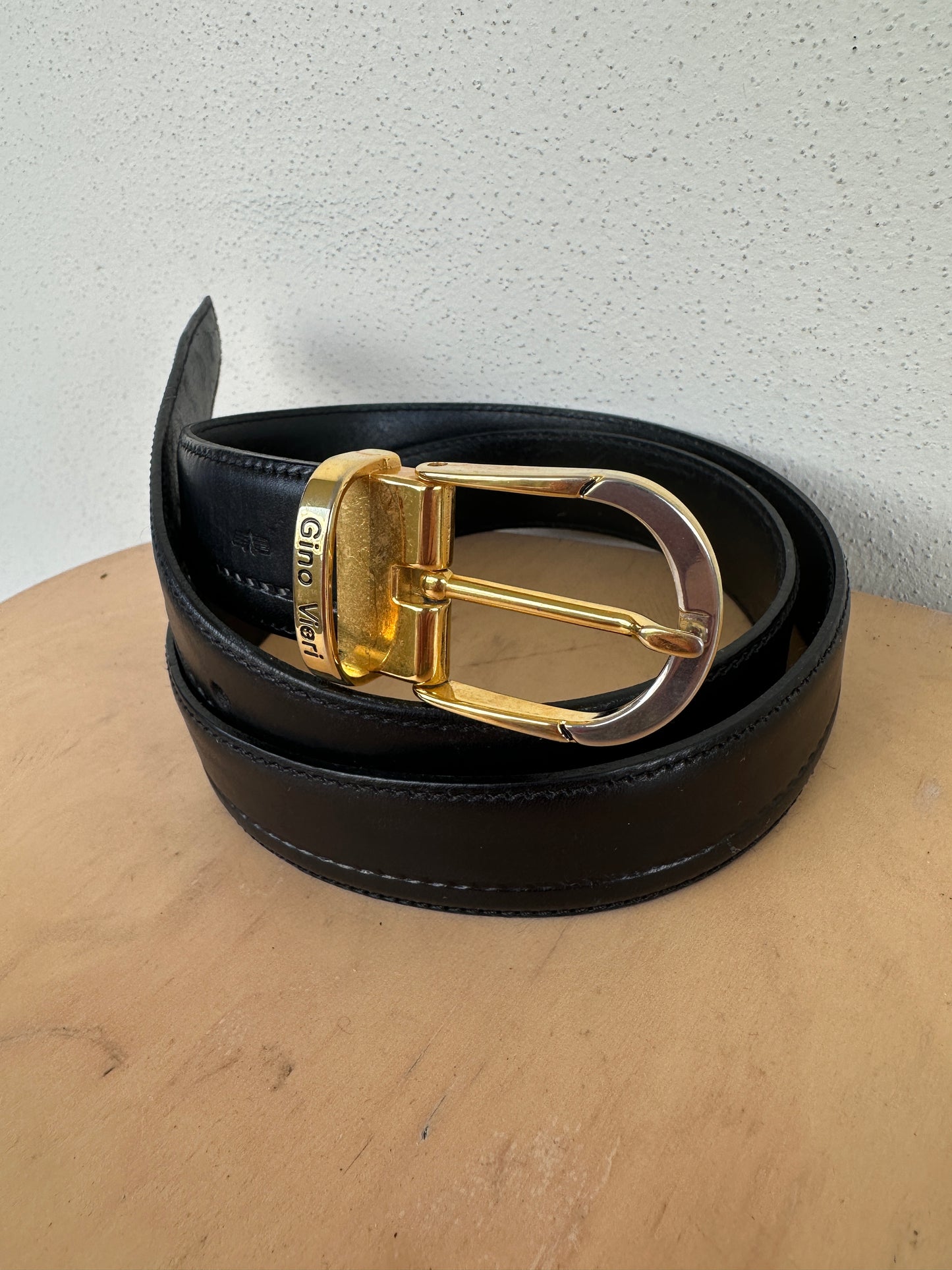 Vintage GINO VIERI black leather belt
