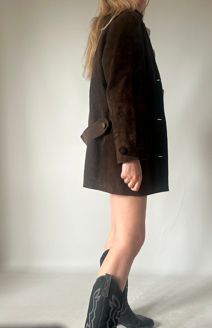 Luxury chocolate suede petite jacket