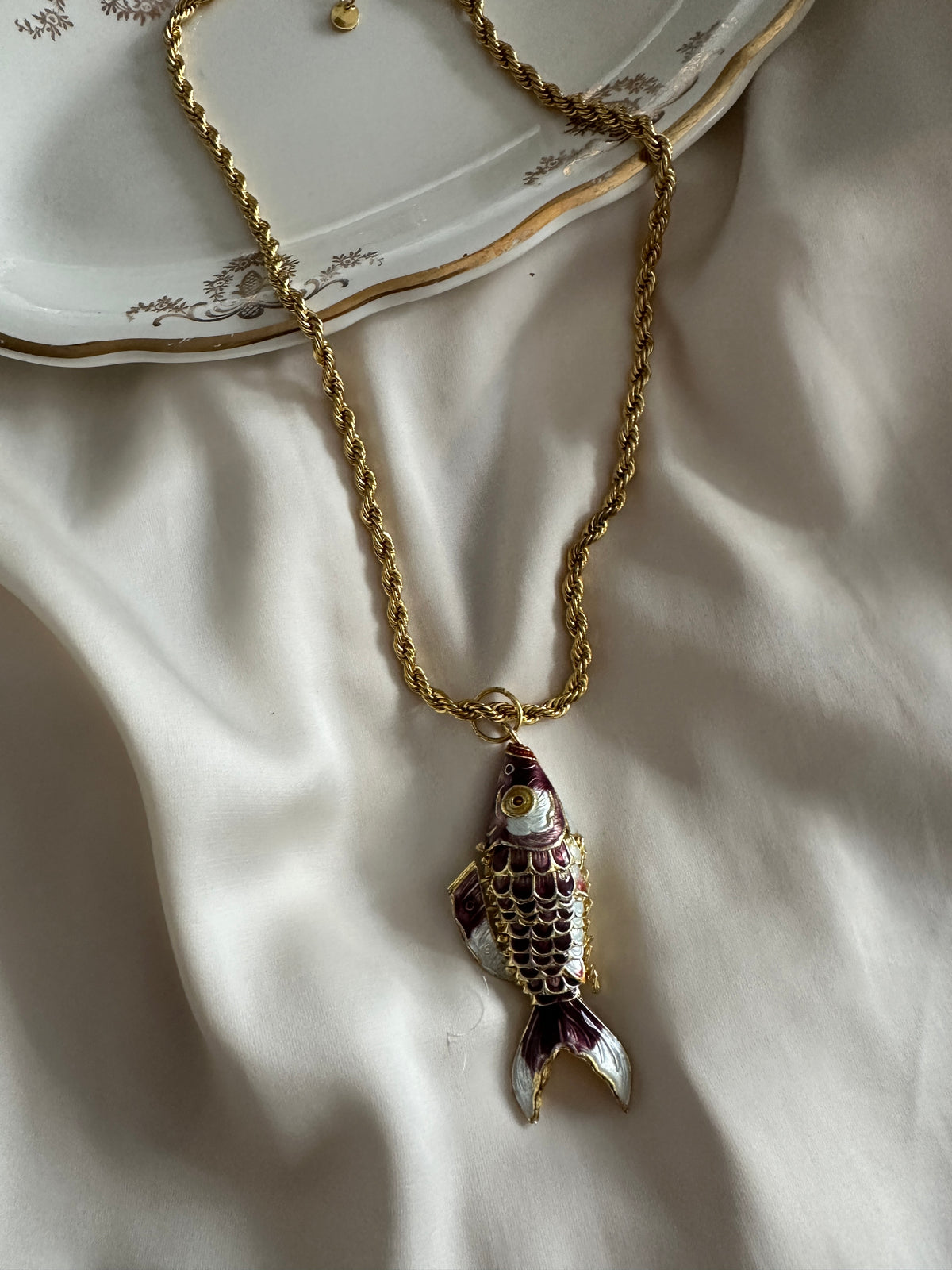 Collana con pesce cloisonnè - maxi