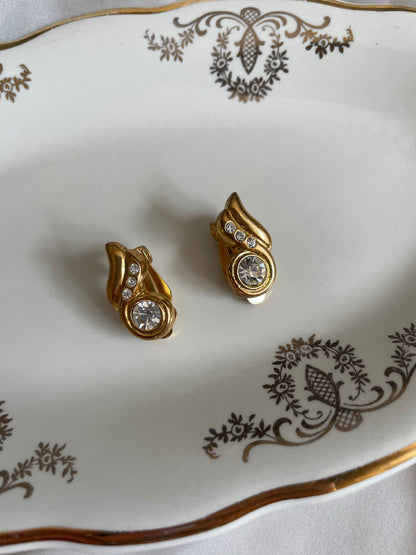 Orecchini goccia oro con zirconi