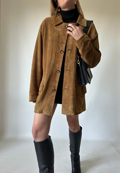 Spring camel suede jacket