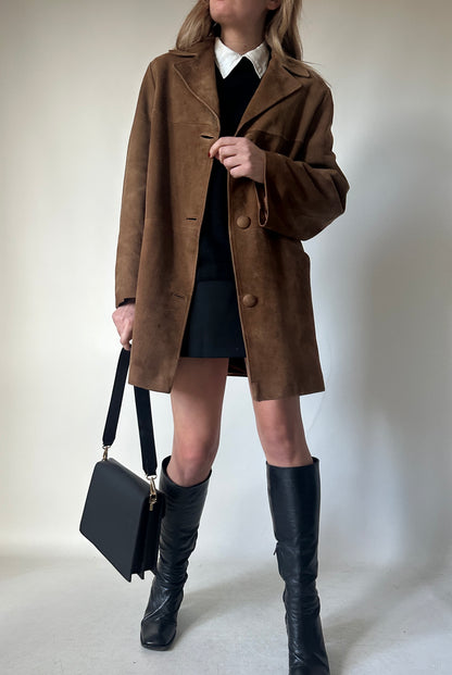 High quality real suede brown jacket