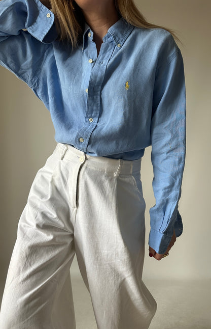 RALPH LAUREN blue linen shirt