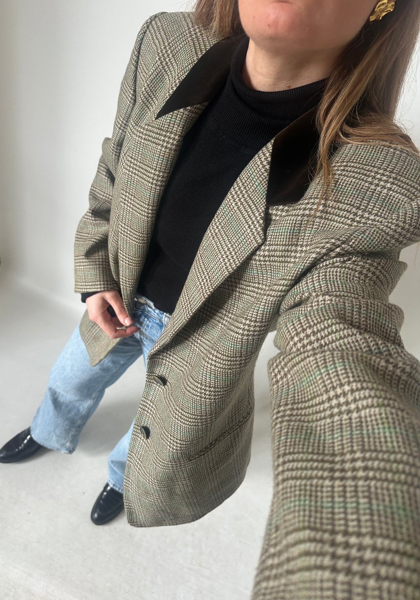 Prince of wales brown blazer