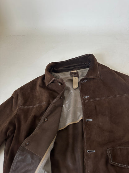 Chocolate petite suede bomber