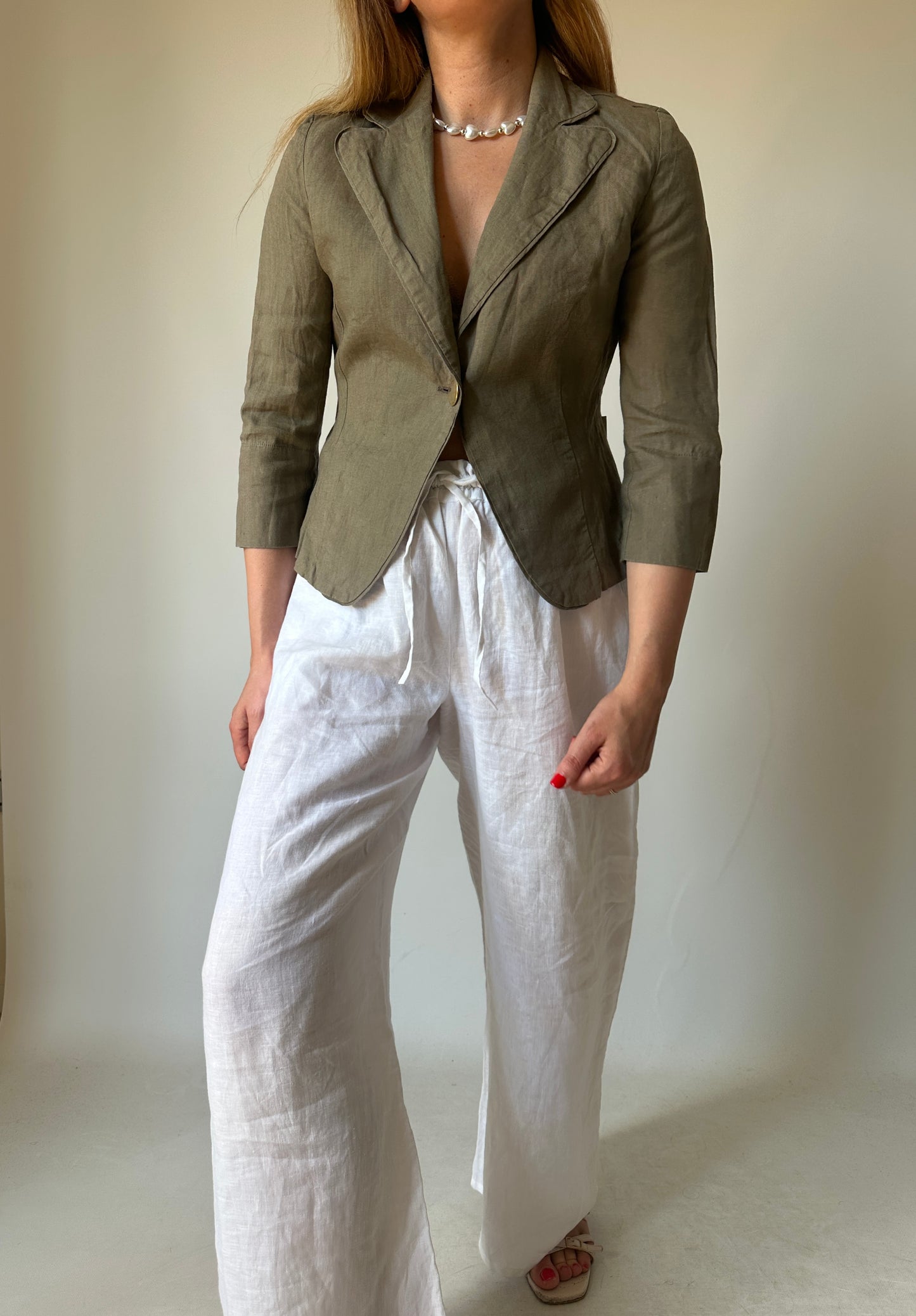 Blazer slim in puro lino
