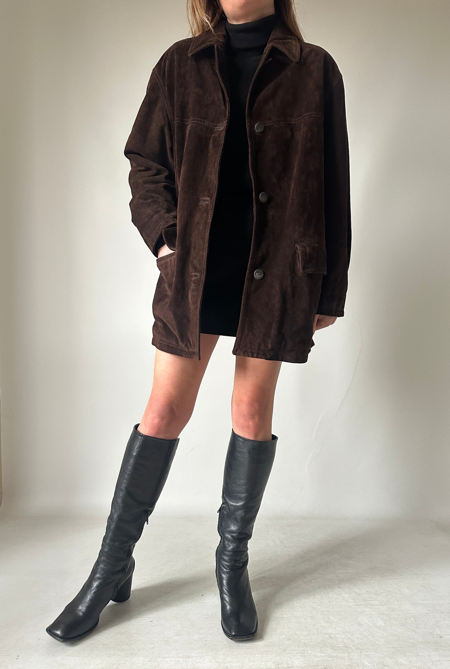 Chocolate real suede jacket