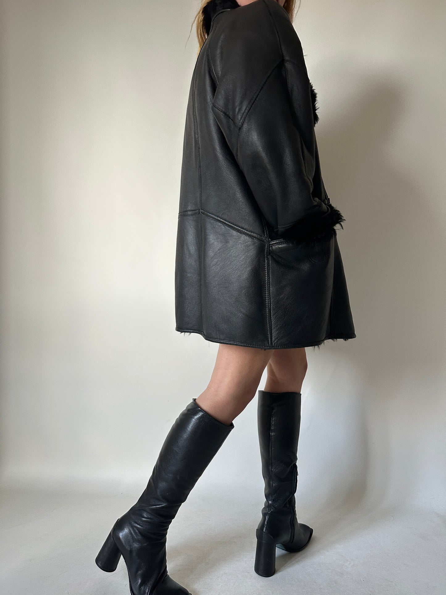 Beautiful black Shearling