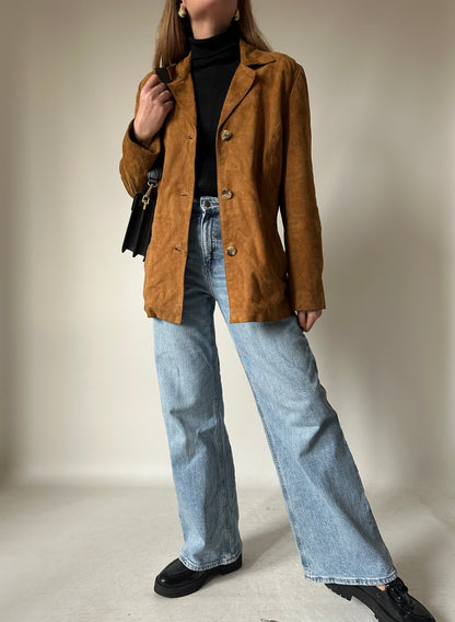 Suede brown petite jacket