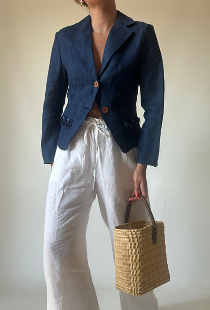 Pure linen petite blazer
