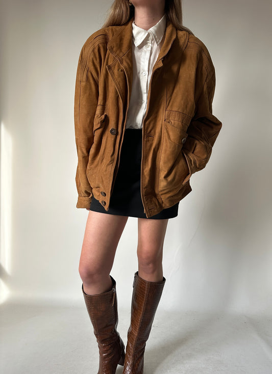 Bomber in camoscio imbottito