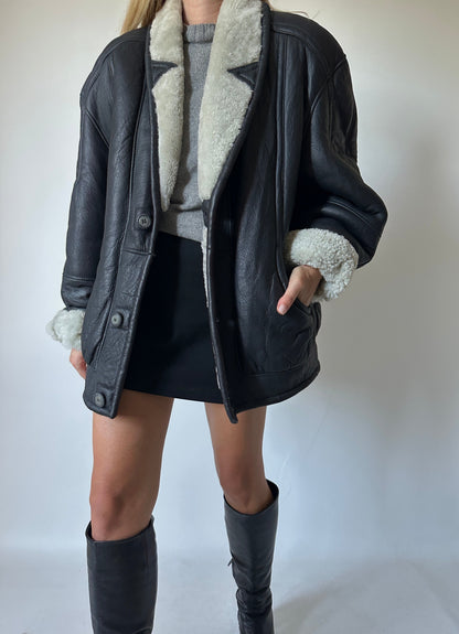 Unique black Shearling