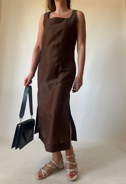 Beautiful chocolate linen dress