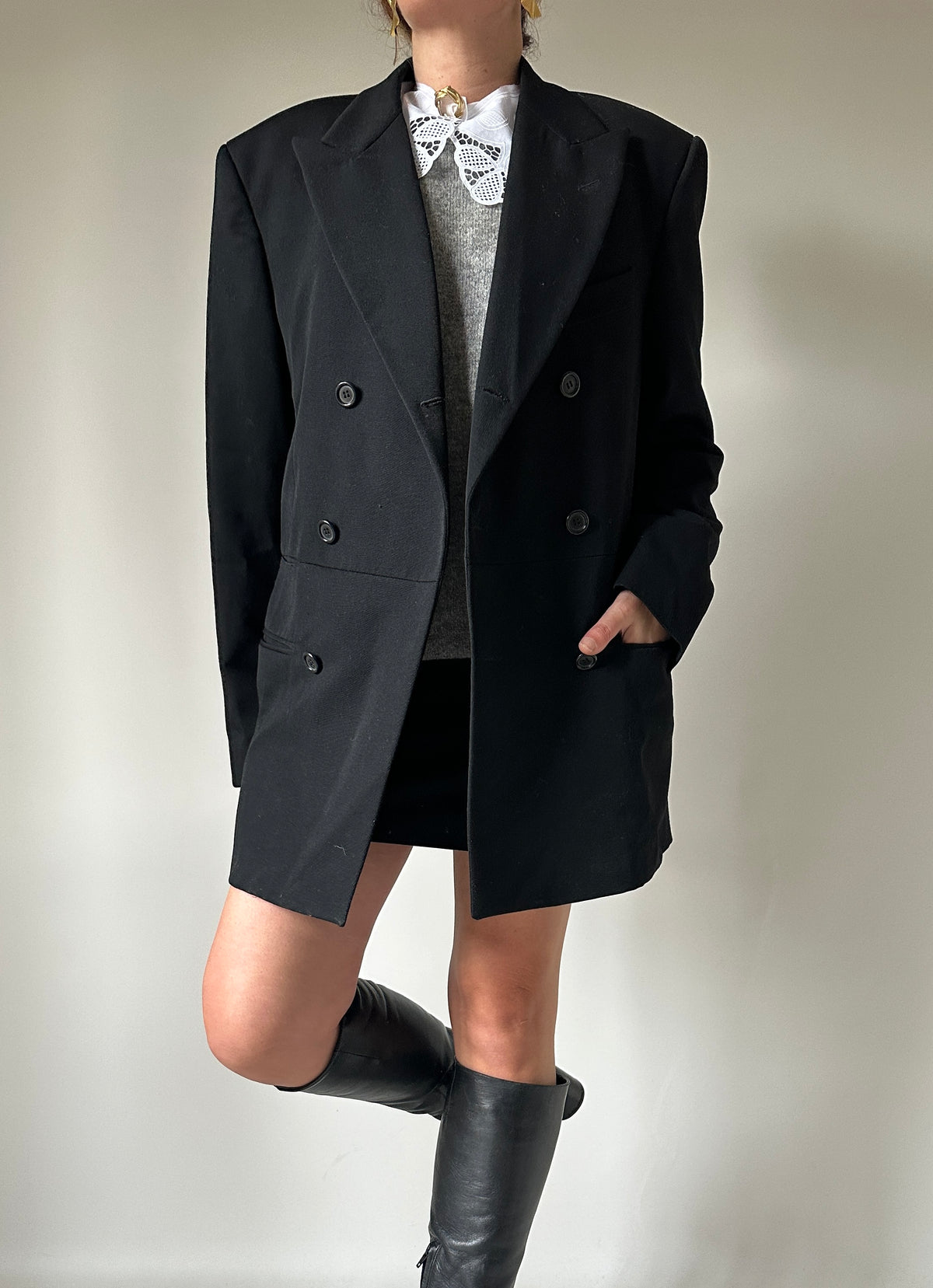 ZEGNA wool tasmania oversize blazer