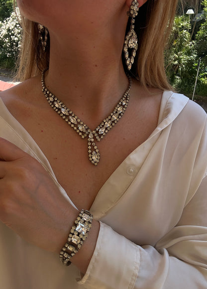 Parure Bridgerton girocollo orecchini e bracciale
