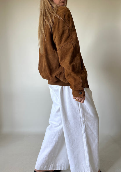 Iconic suede brown bomber