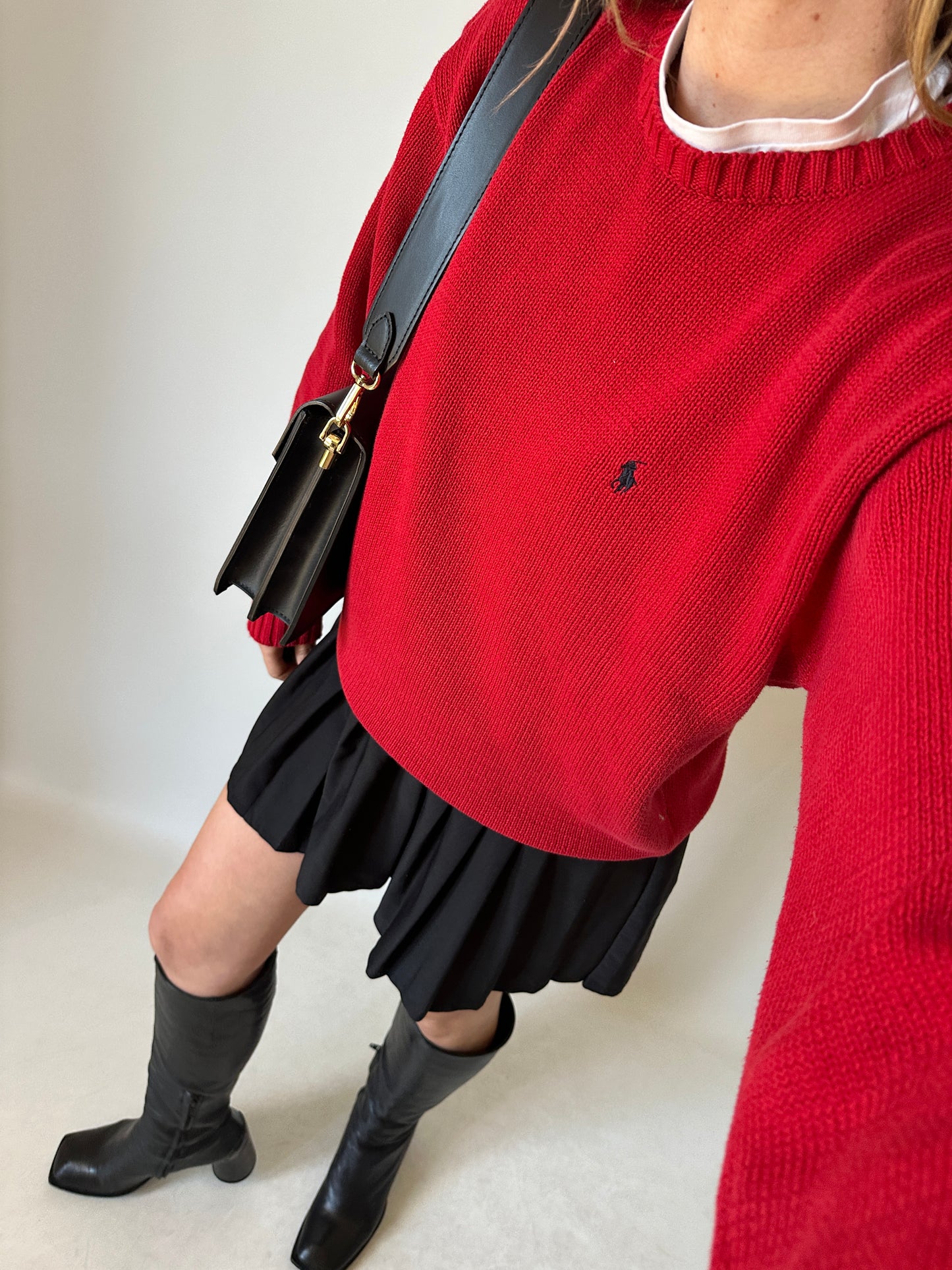 RALPH LAUREN red cotton sweater