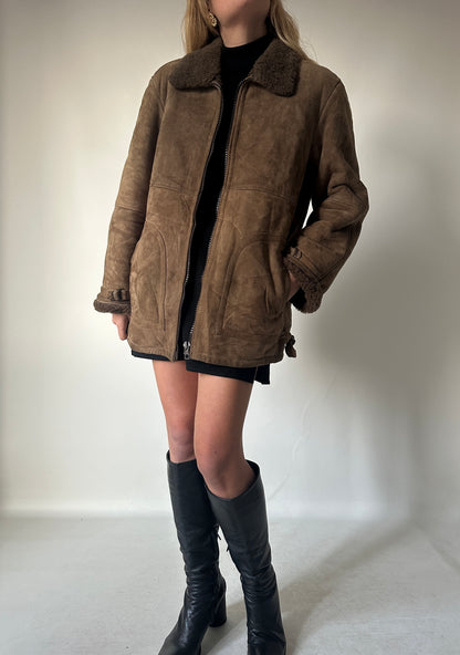 Chocolate bomber Shearling