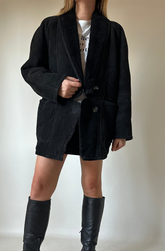 Dreamy petite black Shearling