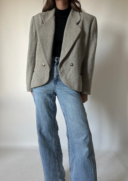Blazer spigato in lana