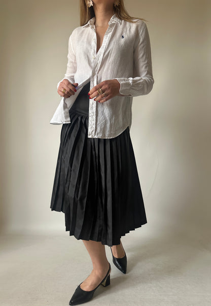 RALPH LAUREN linen white petite shirt