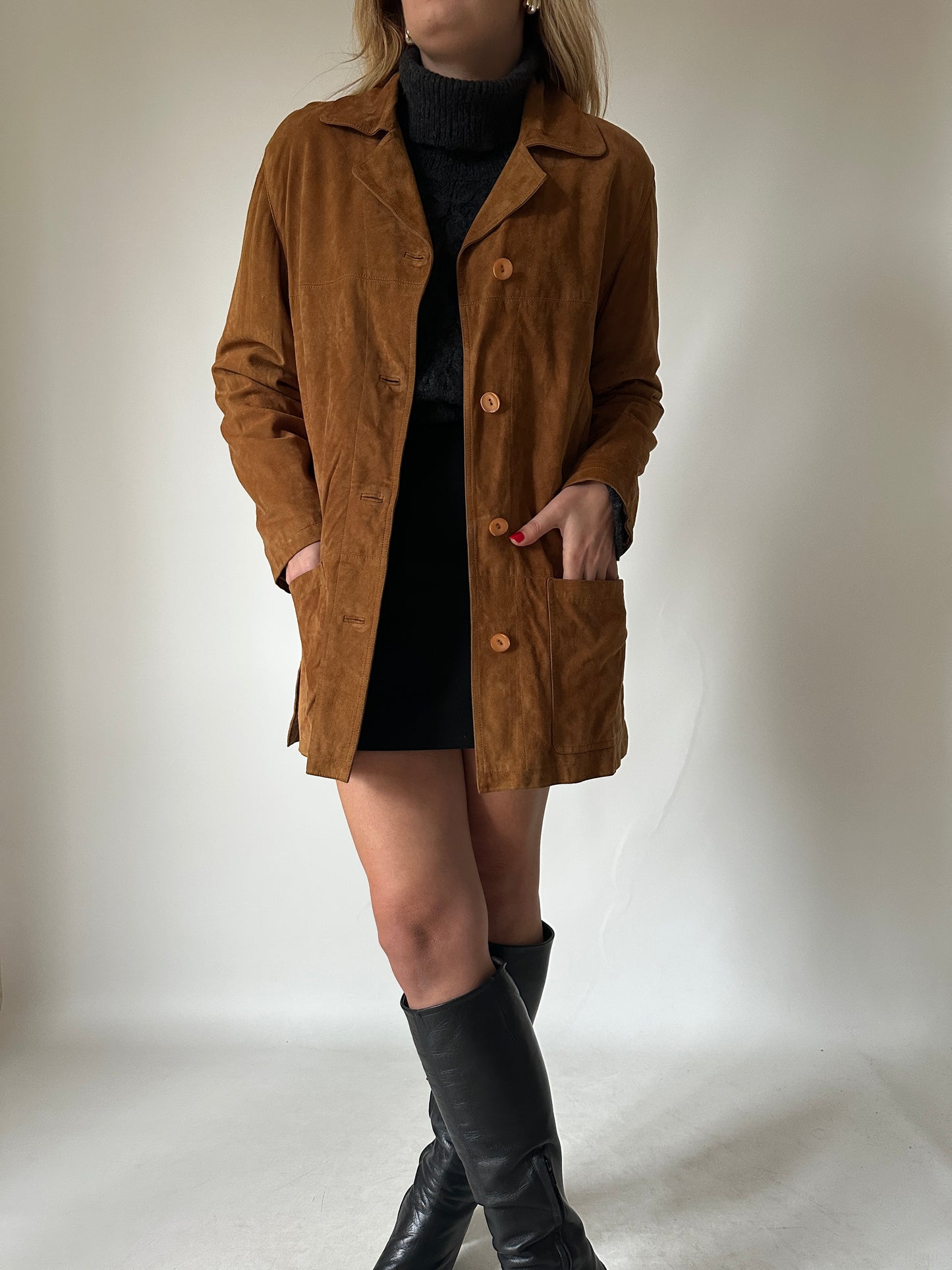 Suede leather jacket