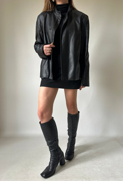 Genderless leather jacket