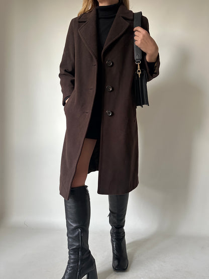 Cachemire and wool chocolate coat