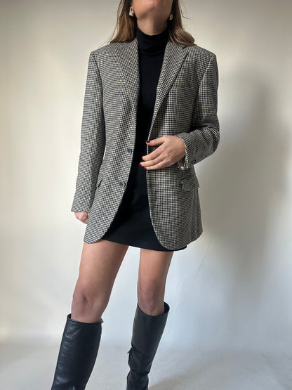 Pied de poule wool blazer