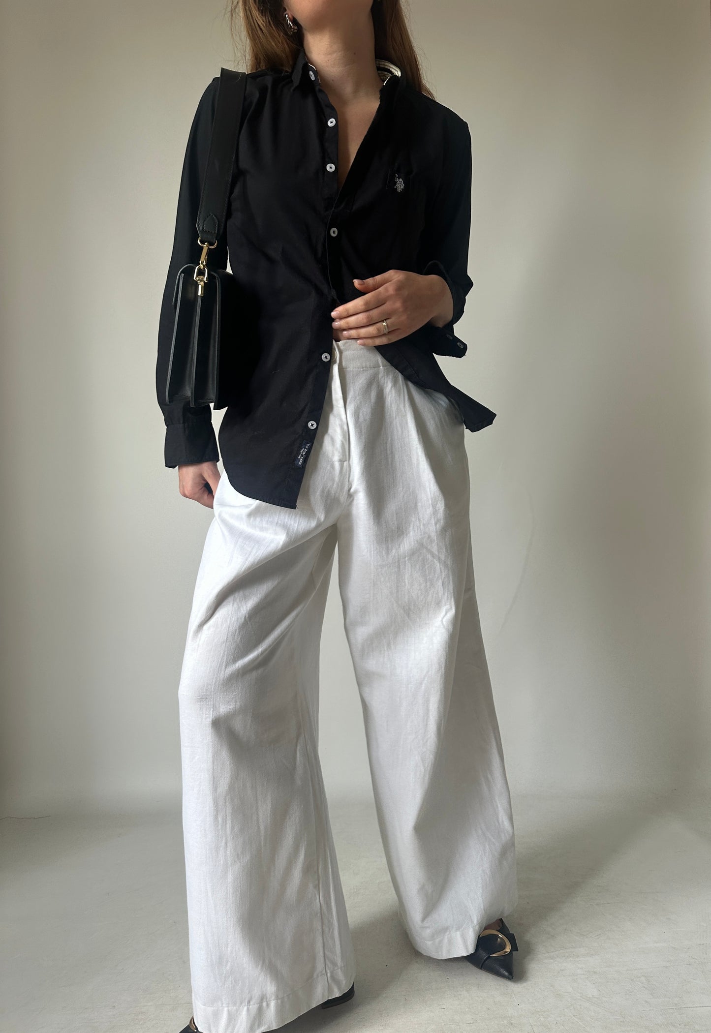 US POLO Assn black petite shirt