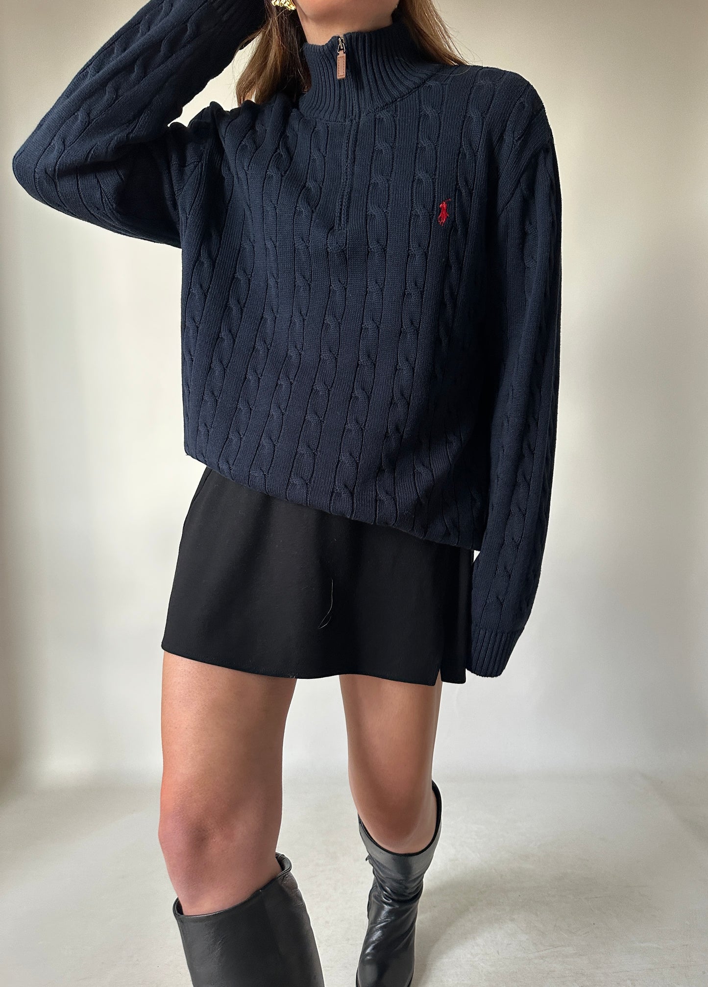 RALPH LAUREN cable-knit cotton sweater