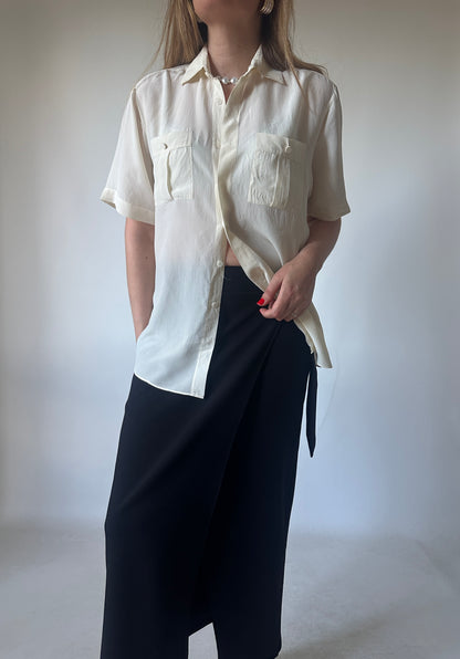 Cream pure silk shirt
