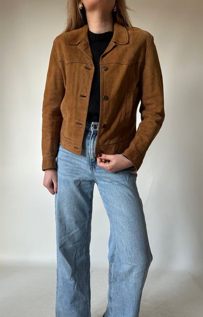 Petite suede casual jacket