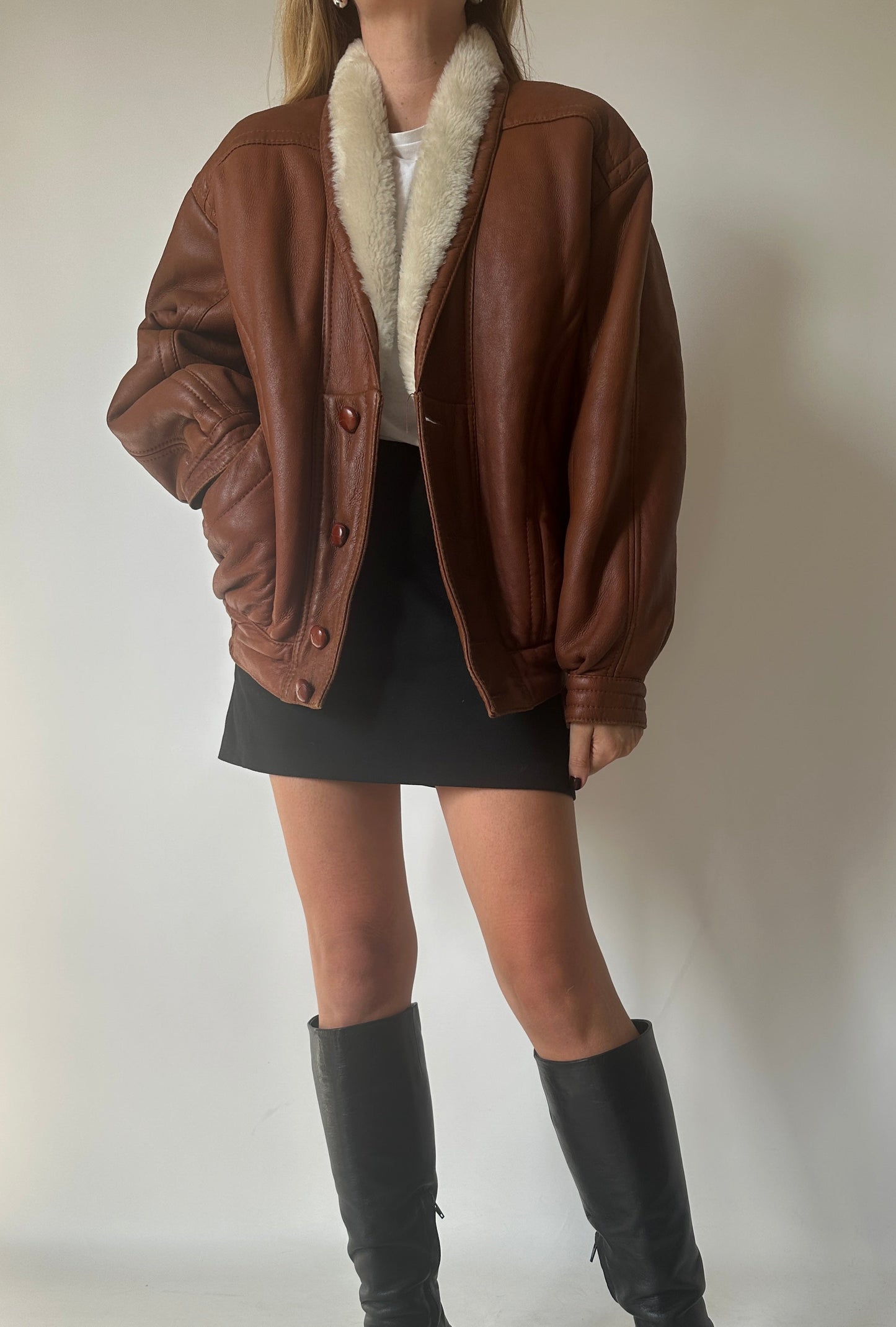 Chocolate petite shearling