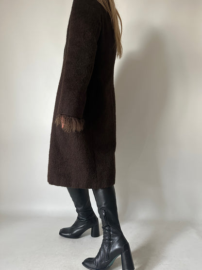 Cappotto Marella petite in lana e mongolia