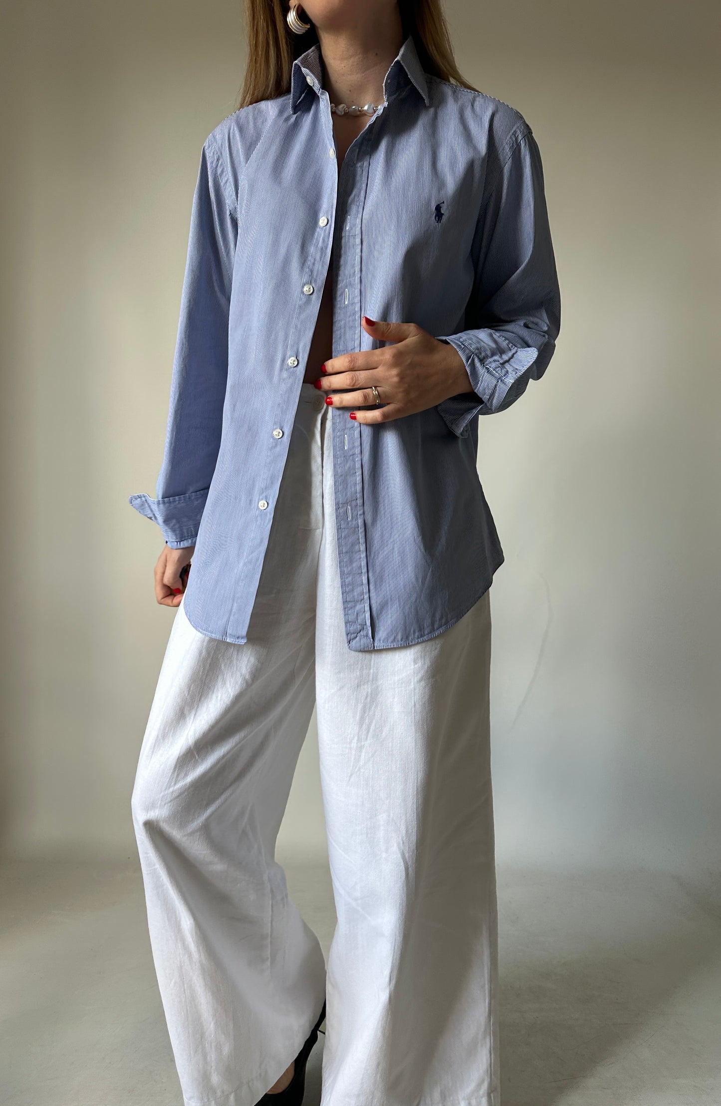 RALPH LAUREN striped blue shirt