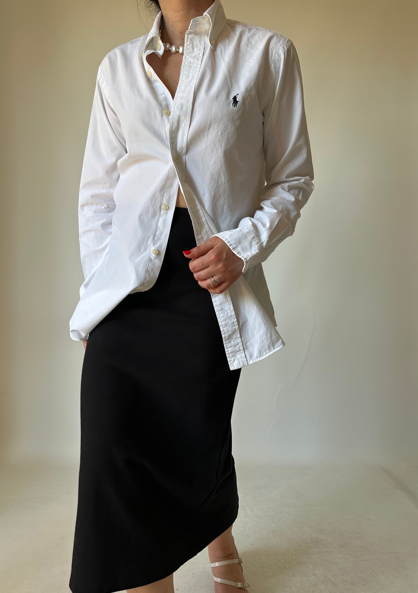 RALPH LAUREN white petite shirt