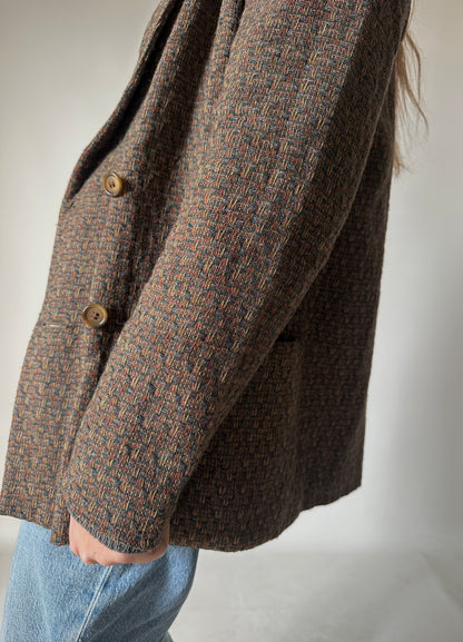Blazer tramato in lana petite