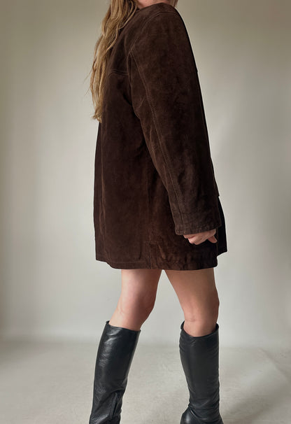 Chocolate real suede jacket