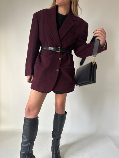 Wool and cachemire burgundy blazer