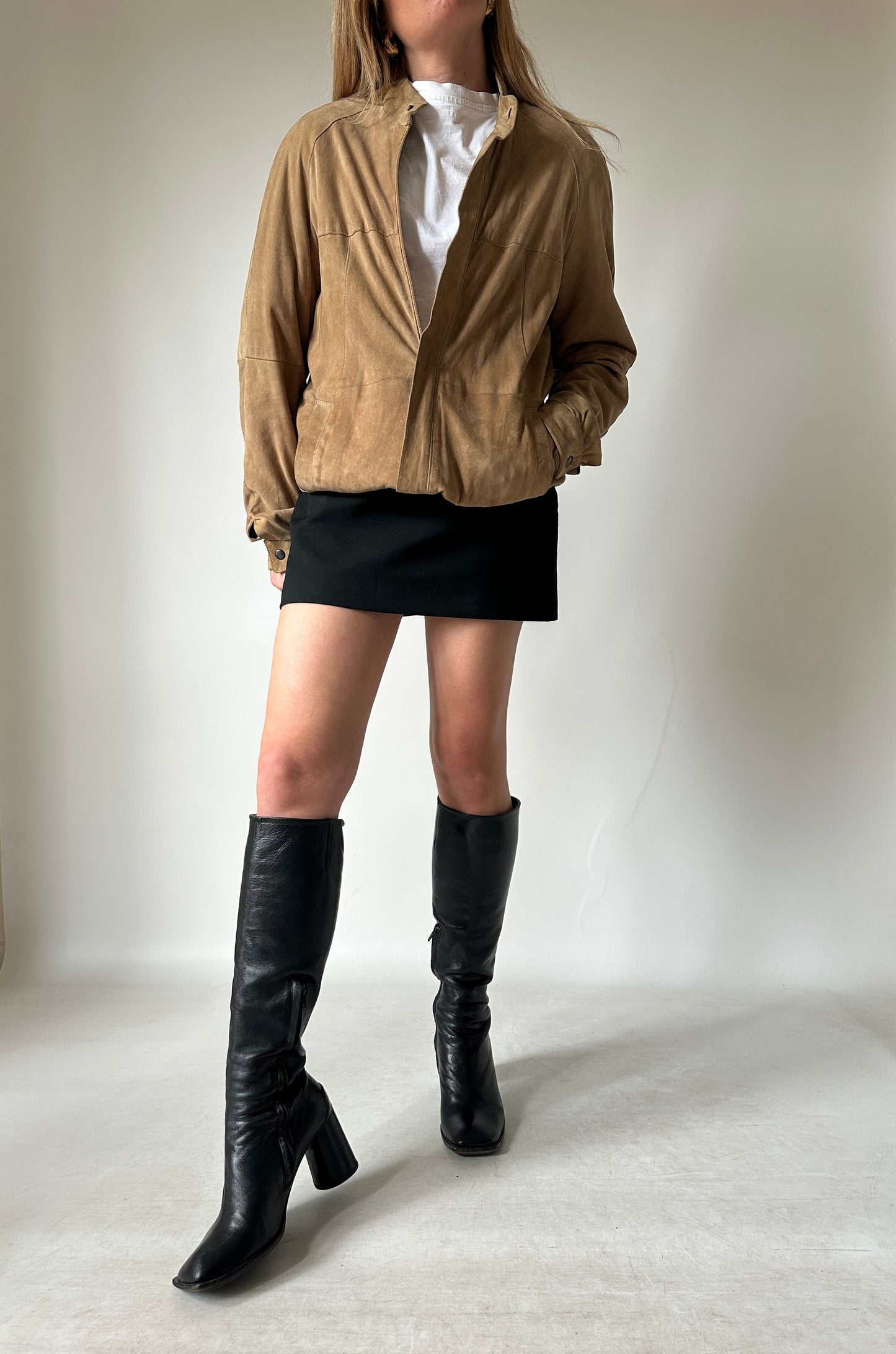 Spring suede bomber