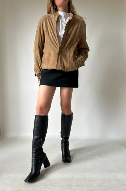 Spring suede bomber
