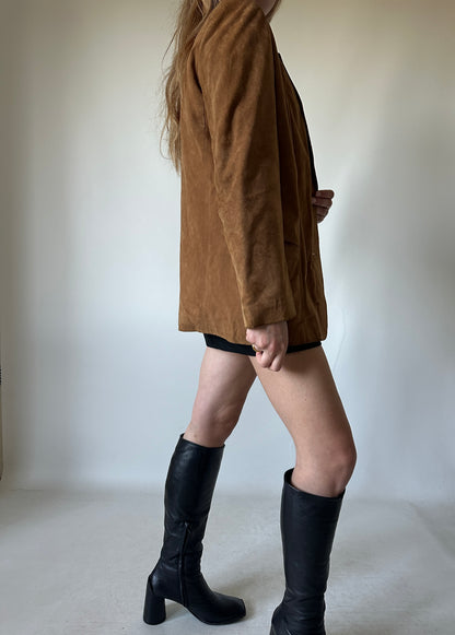 Petite suede blazer