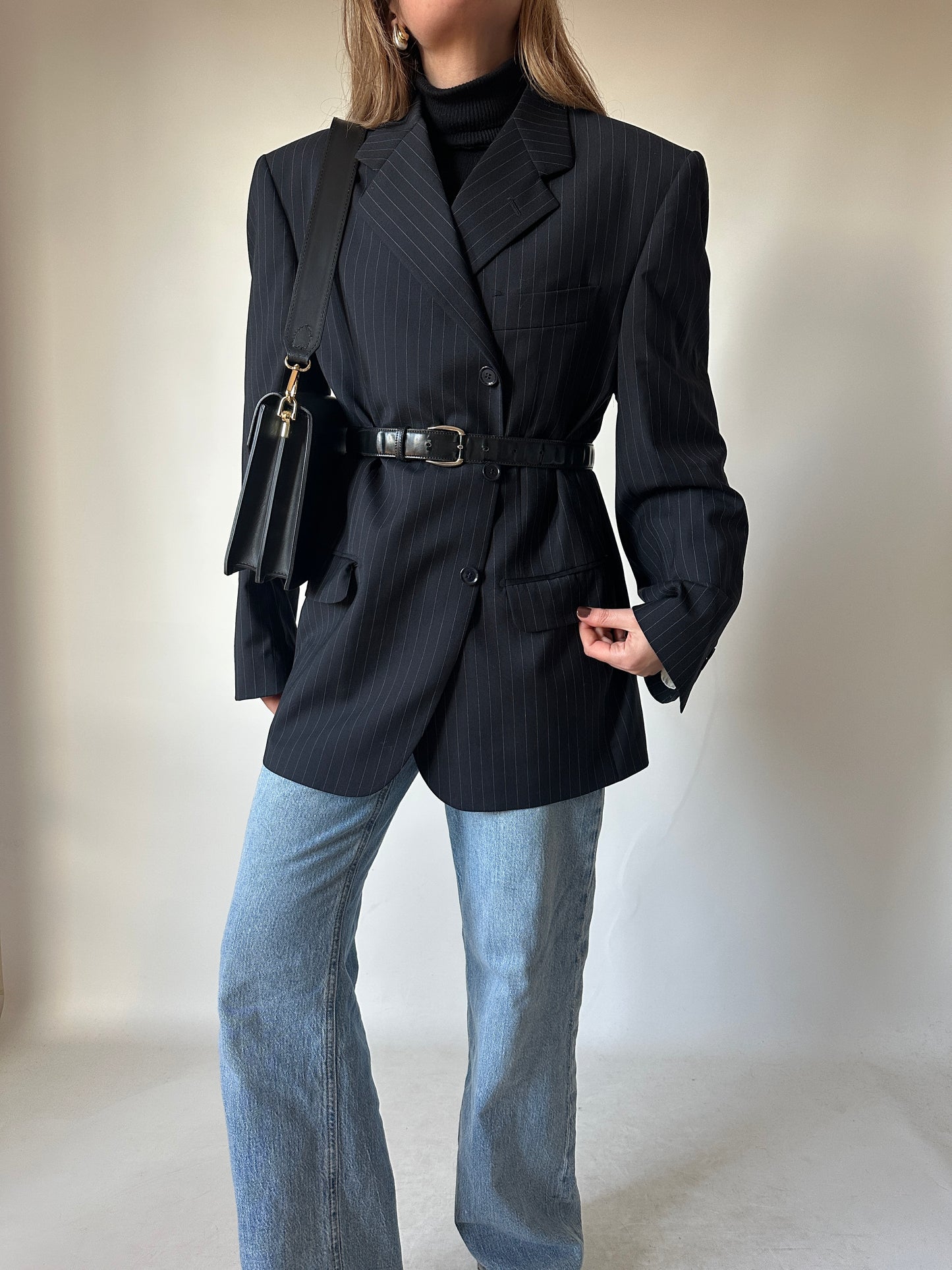 Blazer in fresco lana gessato